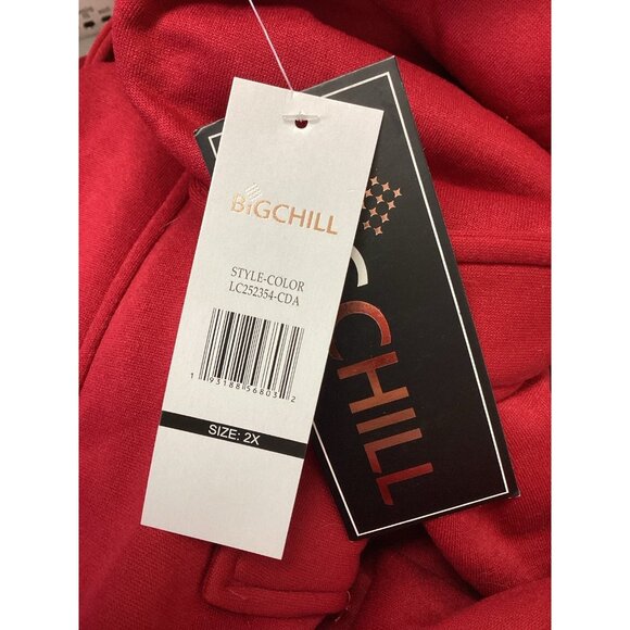 Big Chill Women's Red Double Breasted Trench Coat Peacoat Belted Fleece Jacket - Picture 10 of 10